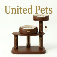 a fancy leather cat tree